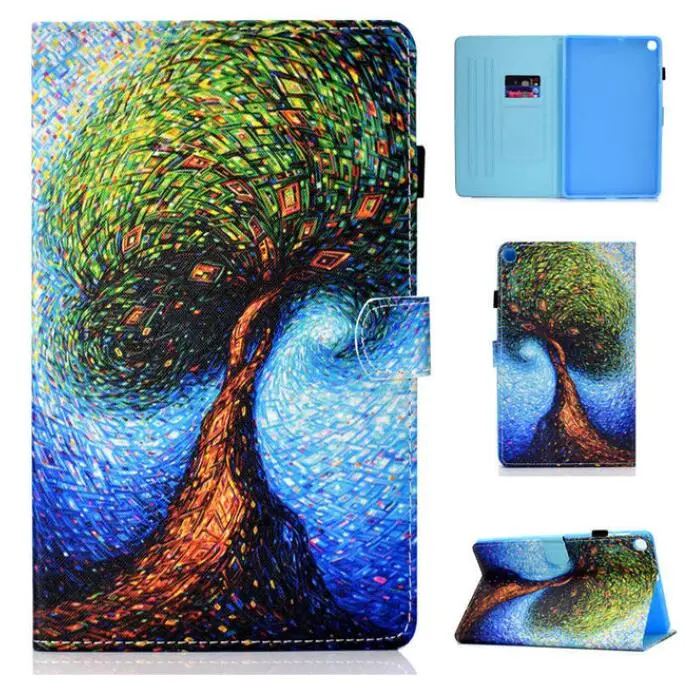 Чехол для планшета с героями мультфильмов для Samsung Galaxy Tab A 10,1 T510 T515 SM-T510 SM-T515 чехол с откидной крышкой+ ручка - Цвет: Фиолетовый