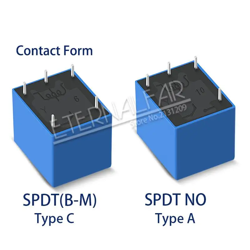 Реле времени SRD-05VDC-SL-C 5 V 6 V 9 V 12 V 24 V 48 V DC 10A 125 V 250 V AC SPDT NO Typc-4PIN SPDT B-M Typc C 5PIN PCB T73