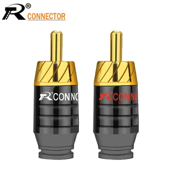 

2Pcs/1Pair Luxury Soldering RCA Plug Jack Connector Speaker Audio Output/Input Adapter Plug Gold plated Earphone connector jack