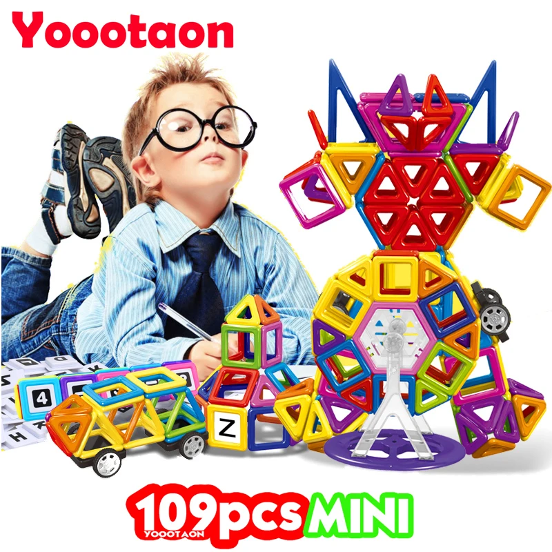 

109PCS Solid color Magnetic Building Blocks Toys Mini 3D DIY Learning Educational Toy Bricks Magnetic Kids Toys