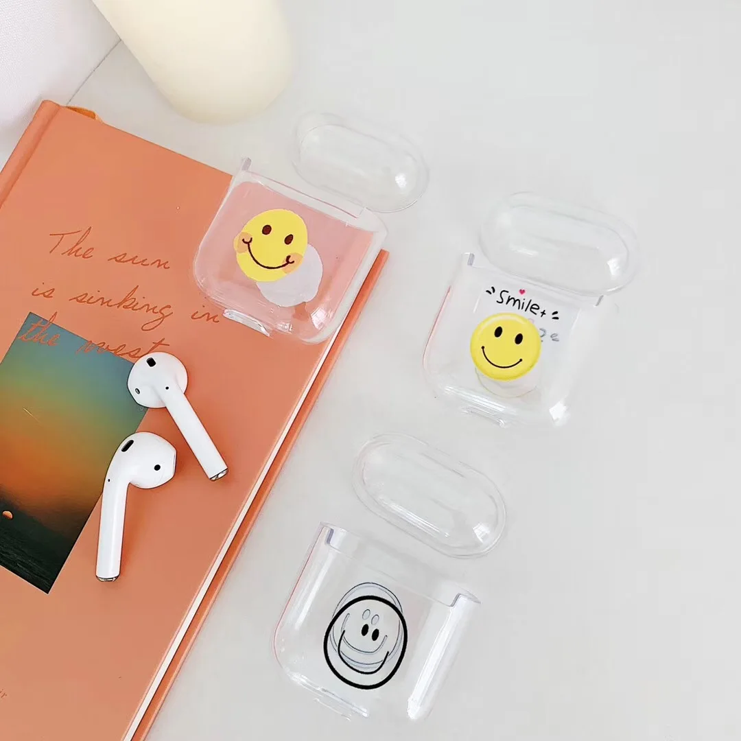 

Decocase Clear Emoji Smile Face Cute Bluetooth Wireless Earphone Case for AirPods Charging Box Protective Cover Skin Accessory