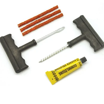 

RERAS Car Bike Auto tubeless Tire Repair Kit Tyre Puncture Plug Repair Tool Kit Puncture Tubeless Tire Plug Repair Tool 6pcs/set