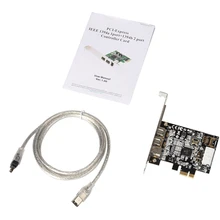 2 порта 1394b+ 1394a pci-e карты видеозахвата внешний FireWire 800 400 IEEE PCI Express карта с 4 Булавки до 6 Булавки кабель