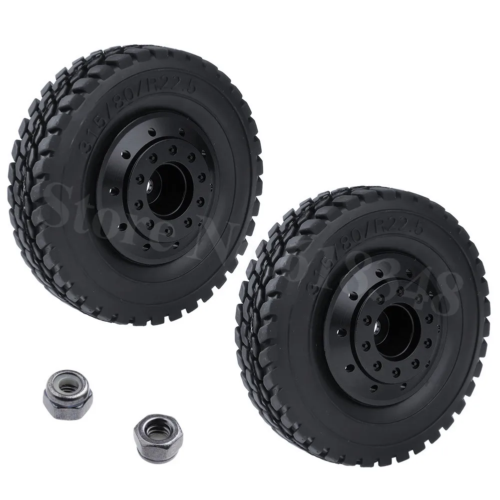 2 шт. для Tamiya 1/14 RC шины прицепа трактора Hard Rubber с алюминиевыми колесными ободами