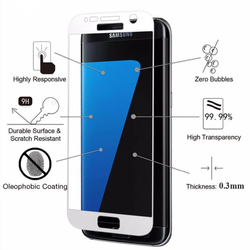 Full Cover Toughened Protective Film Tempered Glass For Samsung Galaxy A5 A7 2017 S3 S4 S5 S6 S7 Note 2 4 5 Screen Protector | Мобильные