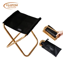 YUETOR Out of doors Tenting Chair Light-weight 7075 Aluminum Folding Chairs Moveable Fishing Chair with Storage Bag