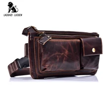 Мужская поясная сумка, масло, воск, натуральная кожа, Воловья кожа, Ретро стиль, для путешествий, сотовый/мобильный телефон, Хип бум, пояс, пакет кошелек сумка
