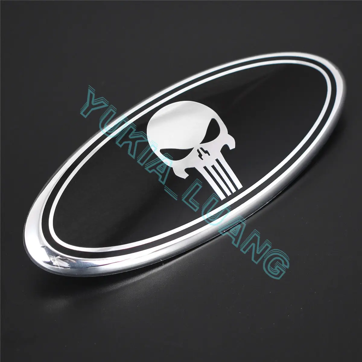 

9 inch Punisher Oval Front Grille Emblem Tailgate Badge for 2004-15 Ford F-150