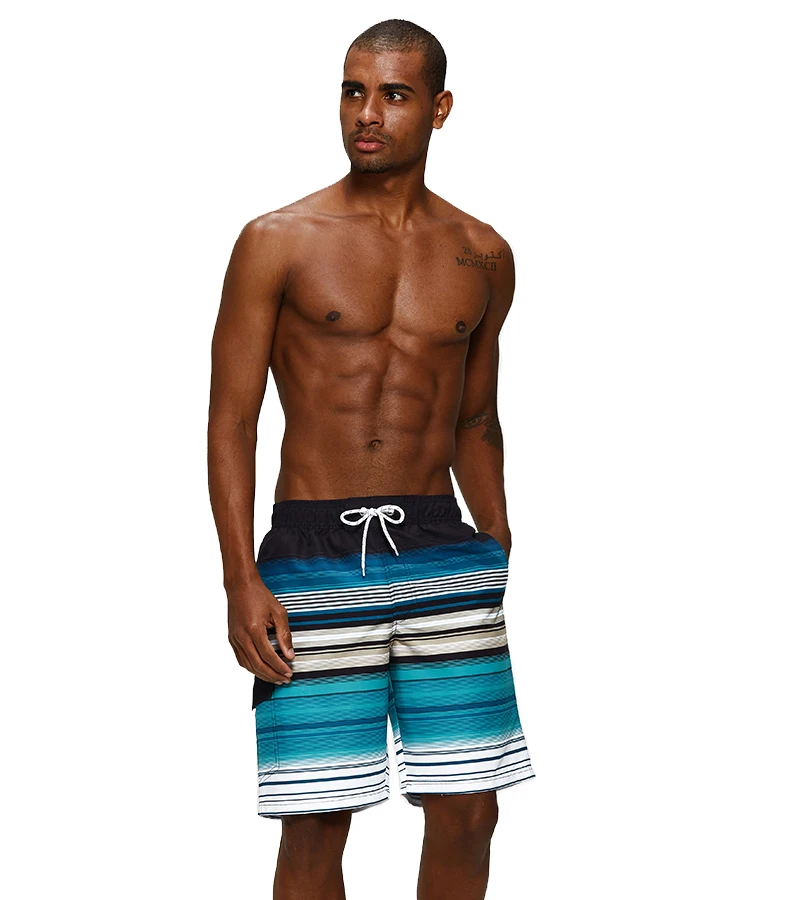 Datifer New Men's summer gradual change color beachwear high quality comfortable Board short homme swimming trunks