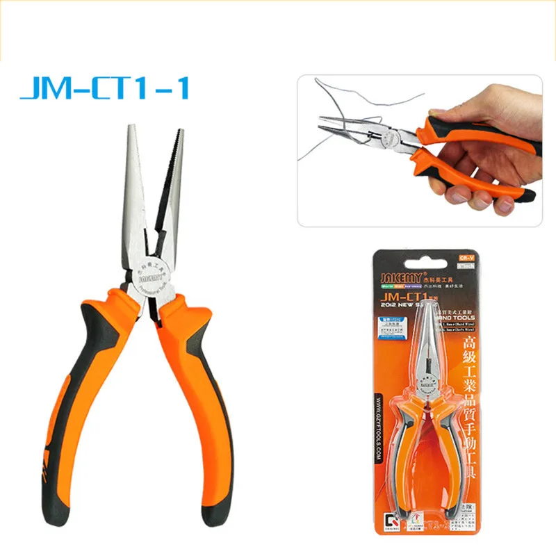 

JAKEMY 6 inch Multi Functional Long Nose Pliers For Cutting Clamping Stripping Electrician Repair Hand Tools CT1-1