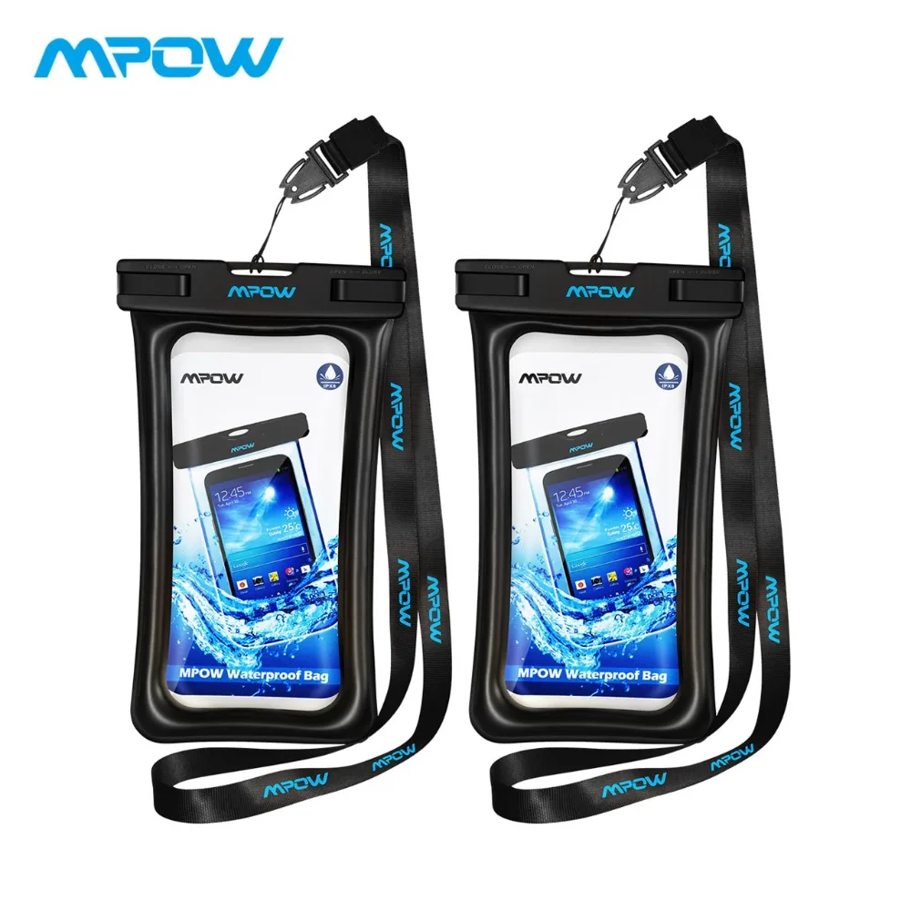 

Mpow Original Universal IPX8 Waterproof Phone Pouch Floatable Clear Cover Dry Bag For iPhone X/8/8plus/7/7plus/6/6plus 2 Pack