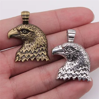 

WYSIWYG 3pcs 33x29mm 2 Colors Antique Silver Color Antique Bronze Plated Charm Eagle Head For Jewelry Making Pendants Eagle