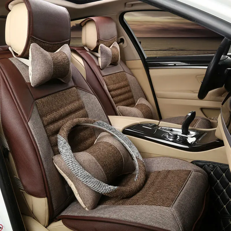 car cushion linen set seat covers for Peugeot 301 2008 308 408 508 3008 RCZ 208 4008 308S Caddy Com