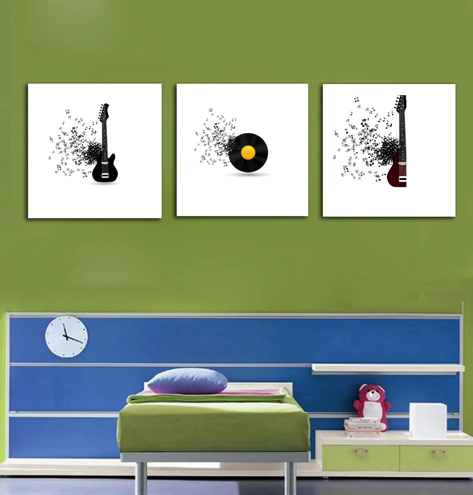 

Unframed Half Electric Guitar Whole Disc Art Wall Nordic Style Pester Minimalist Picture For Living Room Home Decor
