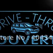 LK178-OUVERT Drive Thru кафе еда светодиодный неоновый свет знак
