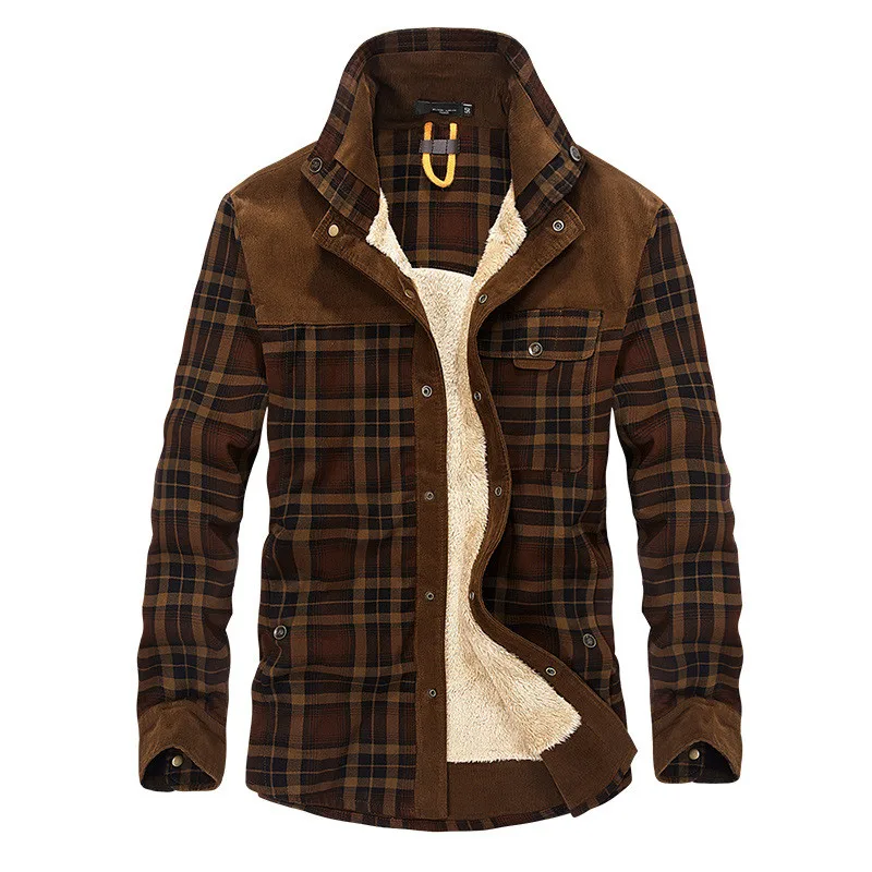 Осенняя и зимняя мужская куртка, Повседневная рубашка большого размера, Вельветовая куртка, деловое повседневное пальто большого размера|Куртки|   | АлиЭкспресс