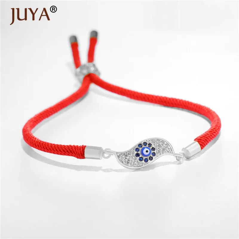 

2018 Summer New Women Men Black Red Rope Bracelets Copper Zircon Turkish Blue Evil Eye Charm Rope Chain Bracelet femme homme