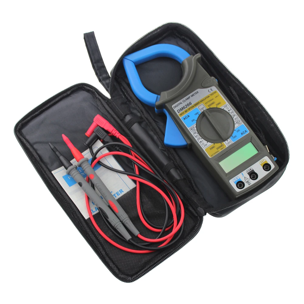 

Digital Clamp Meter Multimeter AC/DC Current Voltage Resistance Capacitance Measurement Auto Range 1999 Counts with Carry Bag