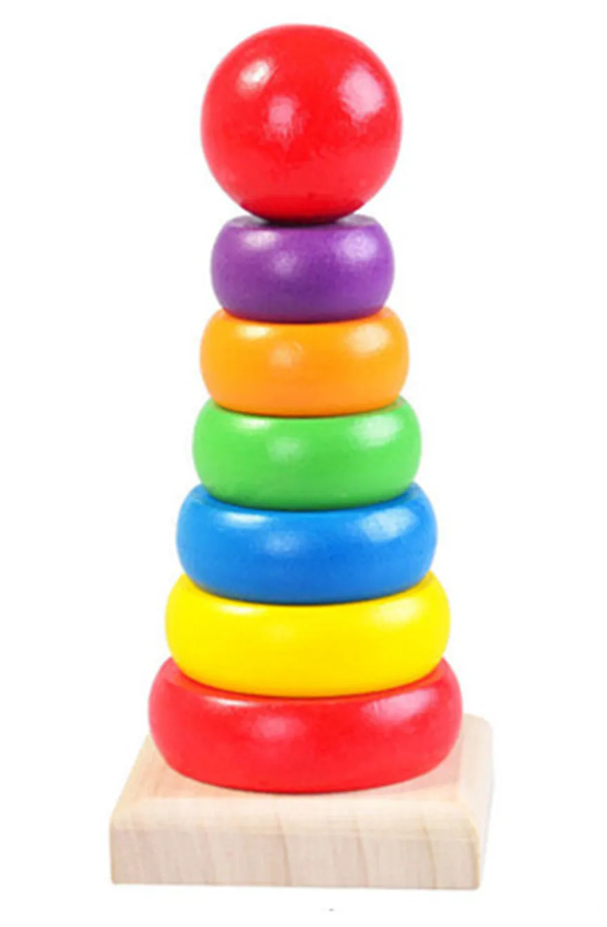 Baby Toys Rainbow Stacker ferrule piles tower piles of high sets column ...