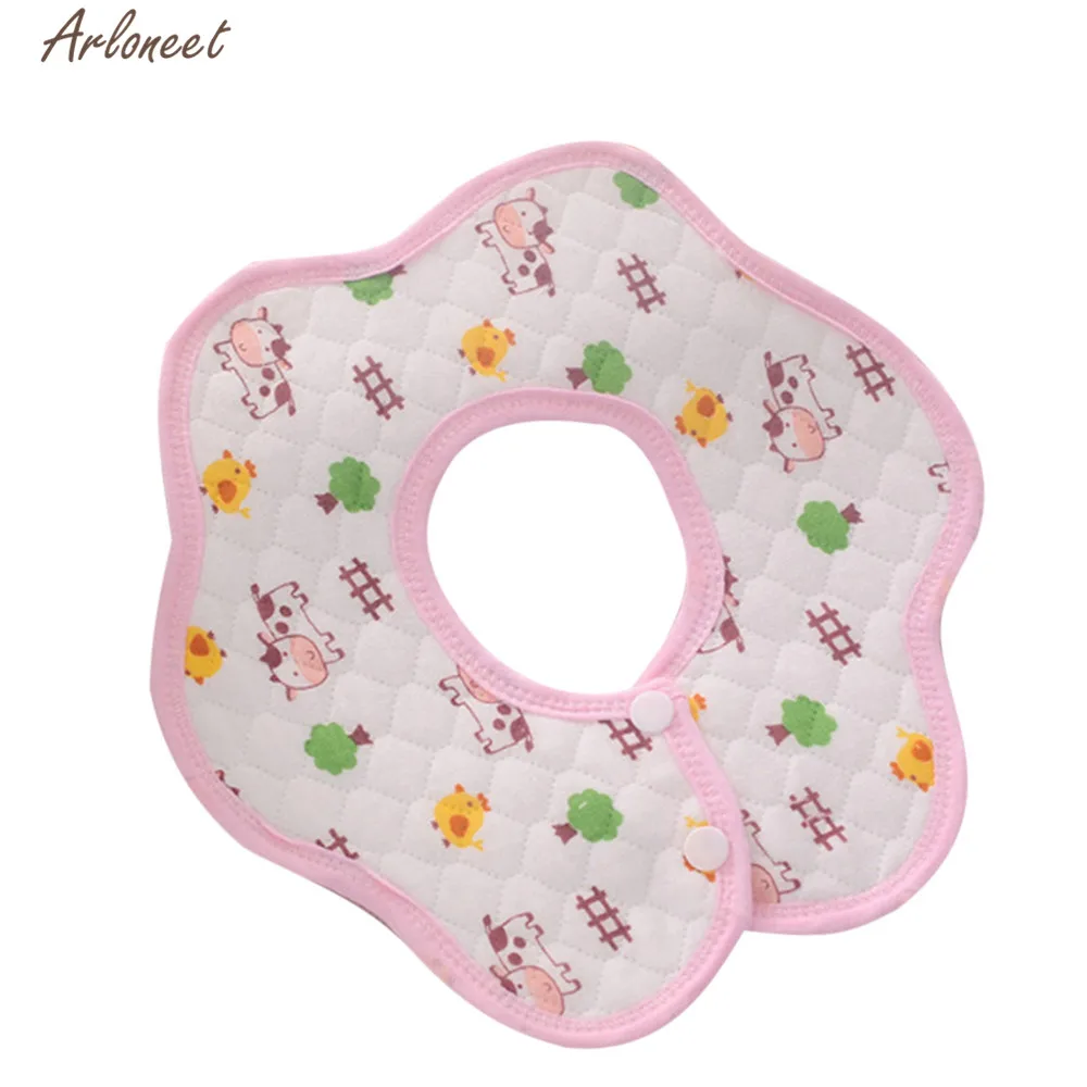 Pink ARLONEET/полотенце г., милая хлопковая бандана, нагрудник для кормления, Слюнявчик с цветочным принтом, водонепроницаемое полотенце для детей от 0 до 3 лет - Цвет: Pink