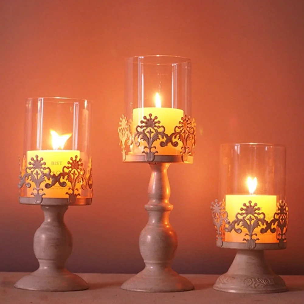 

New Candle Holder Cube Stand Candle Candlestick Metal Base Craft large Glass Candles Wedding Candle Holders Desk Decoration