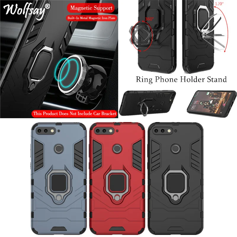 

For Huawei Honor 7C Case Cover 5.7" AUM-L41 Mangnetic Suction Ring Bracket Armor Case For Huawei Honor 7C(Russian Version) Case