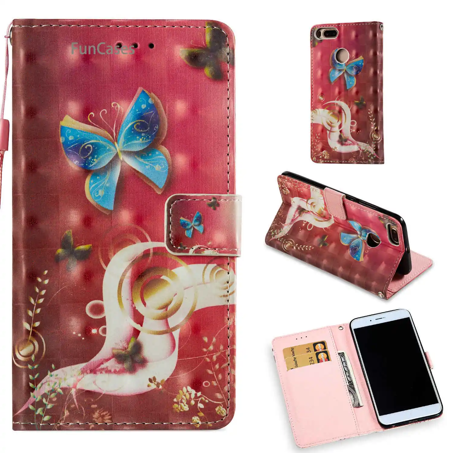 3D Girl Flip Phone Case sFor Capinha Redmi 5X Bracket Case Funda Vintage Mobile Phone Case For Xiaomi Redmi 5X Mobile Cellular