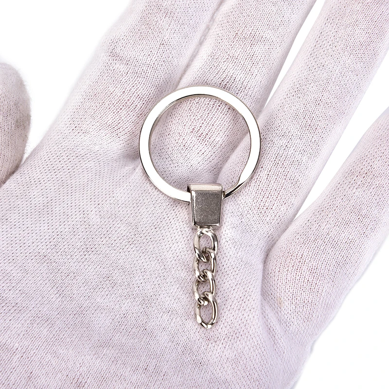 2018 Лидер продаж 10 шт. 30 мм сплава Keyring тщательно отполированное Серебро Круглый