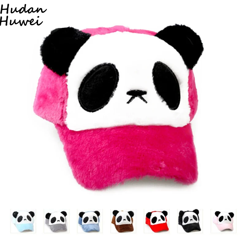 

Cotton Polyester Plush Soft Warm Panda Baseball Caps 5 Panel Casquette Snapback Gorras Parent-child Cap for Men Women Children
