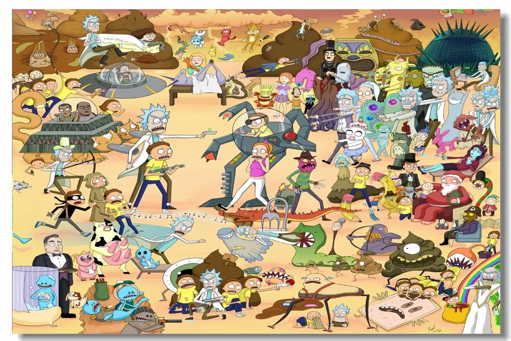 Custom Canvas Wall Murals Rick & Morty Poster Rick And Morty Sticker