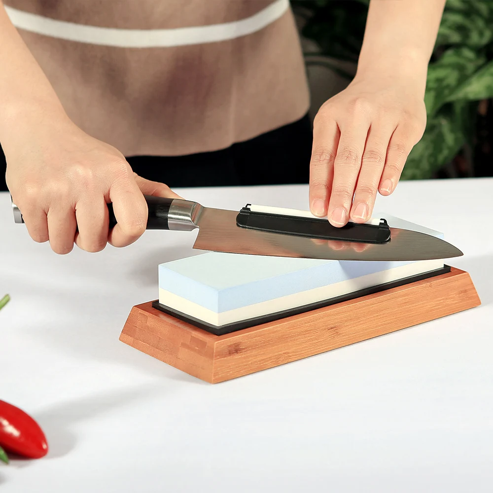 RISAMSHA профессиональная точилка для ножей твердая кухонная точильная система с 4 точильным камнем