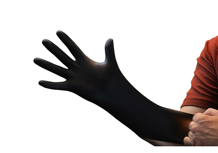 AMMEX CPNBC Disposable Work Gloves Black 100pcsBox Nitrile Non-Slip Waterproof Boxed Tattoo Laboratory Chemistry Protective (10)