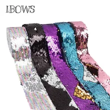 

2y/lot 2" 50mm Two-colors Sequin Ribbon Blingbling Handmade Ribbon DIY Waistband Headwear Materials Wedding Decoration