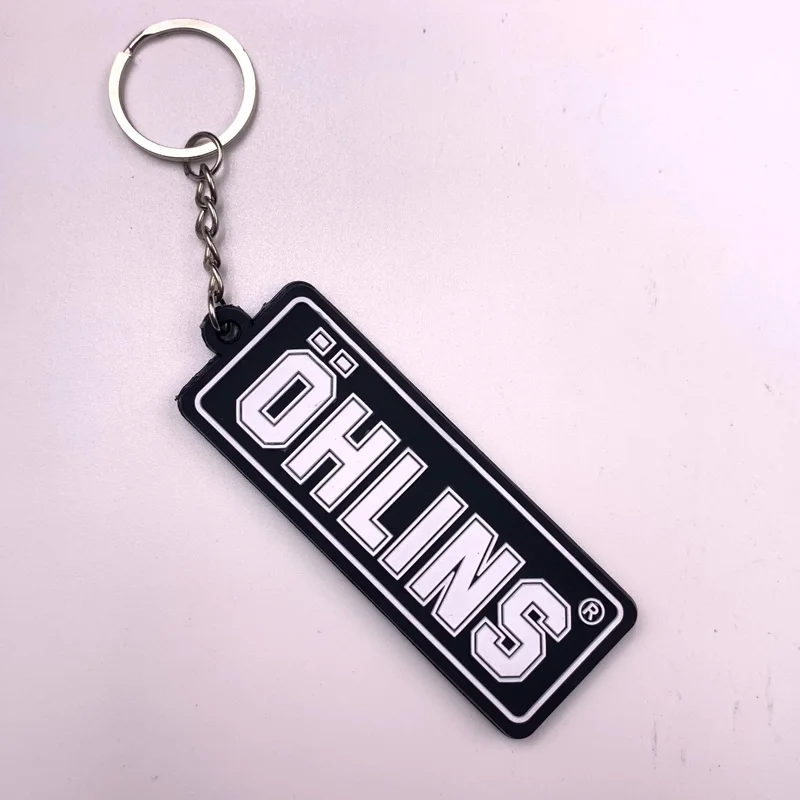 Двухсторонний Печатный автомобильный стильный резиновый брелок для ключей для OHLINS - Название цвета: 1