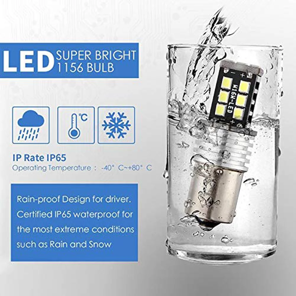 2x4 Вт 2835 15smd CanBus S25 1156 BA15S P21W светодиодный BAU15S PY21W 12v 24v положение лампы светодиодный лампы для Поворотная сигнальная лампа белого и желтого цвета