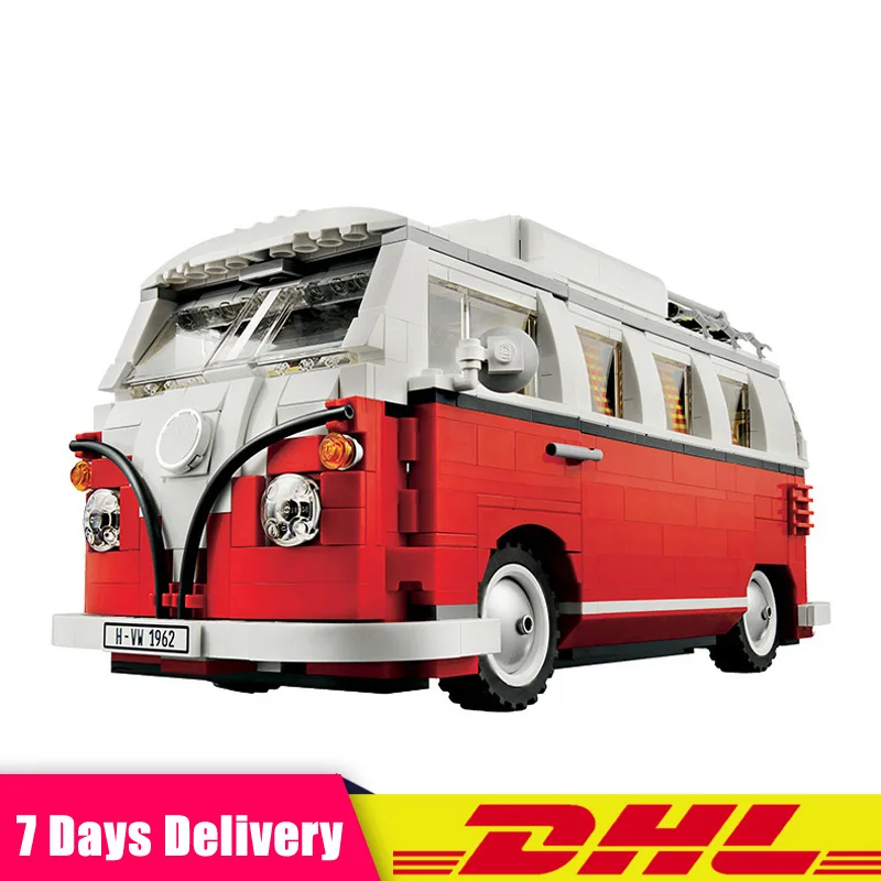 

IN Stock LEPIN 1354Pcs 21001 Volkswagen T1 Camper Van Model Building Kits Bricks Toys Compatible Compatible LegoINGlys10220