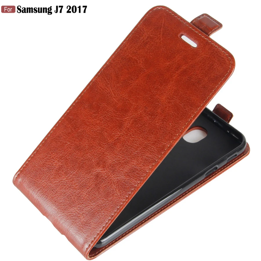 JFVNSUN для Samsung J7 2017 J730 чехол Ретро кожа + силиконовый слот карт Вертикальный флип