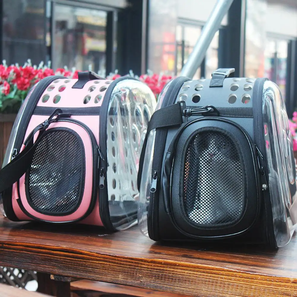 Portable Transparent Pet Bag Breathable Cats Dog Cage Handbag Shoulder Bag For Outdoor Pets Carry Bags