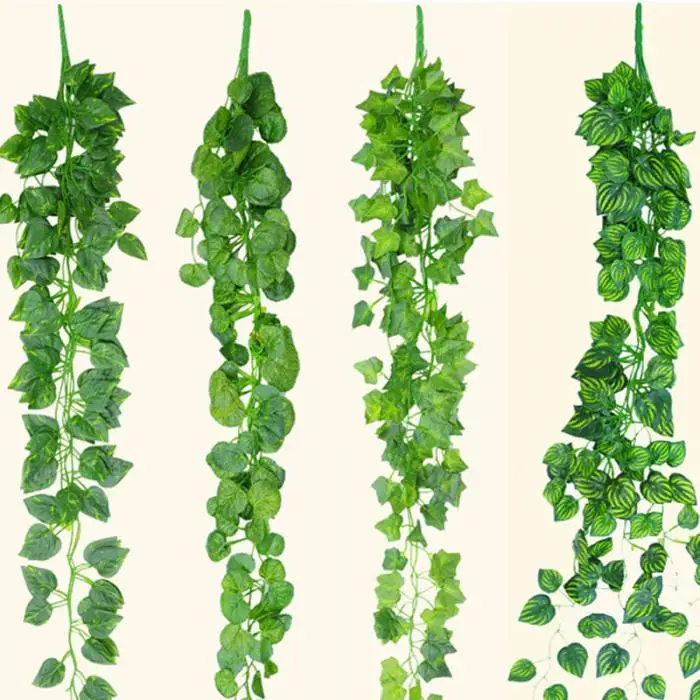 1 шт. зеленый висячее растение искусственный Parthenocissus лист стены украшение для домашнего балкона Лидер продаж