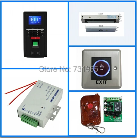 

M-F131 fingerprint Access Control + Magnetic Lock + Power Supply and Infrared Exit Button+Remote controller