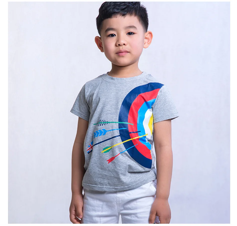 Детская одежда футболка для маленьких мальчиков и девочек брендовые хлопковые топы с короткими рукавами, Aummer, детские футболки топы с принтом для детей возрастом 2, 3, 6, 8, 9 лет - Цвет: arrow