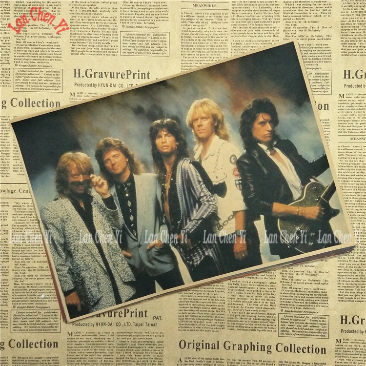 Рок-Группа Aerosmith ностальгическая матовая крафт-бумага плакат офис подарок столовая домашний Декор стикер дизайн