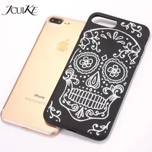 

JICUIKE fashion luxury matt skull back cover for iPhone X phone case for iPhone 6 6S 7 8 6Plus 7Plus 8Plus TPU soft case cover