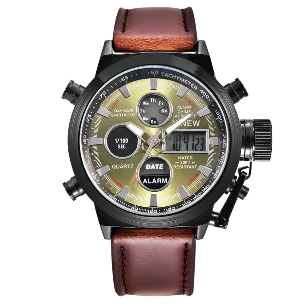 OTOKY Мужские кварцевые спортивные военные армейские светодиодный часы аналоговые наручные часы из нержавеющей стали мужские часы AP26S D25 TSALE