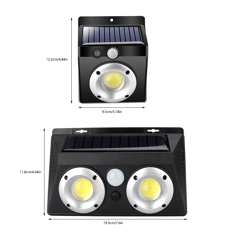 Супер яркий COB светодиодный светильник на солнечной батарее Открытый водонепроницаемый PIR датчик движения на солнечной энергии для двора домашний сад безопасность настенный светильник