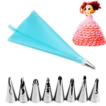 10 шт./компл. Нержавеющая сталь насадки трубы Кондитерские насадки для свадебных тортов юбки платья инструменты для украшения тортов из мастики формы торт Декор