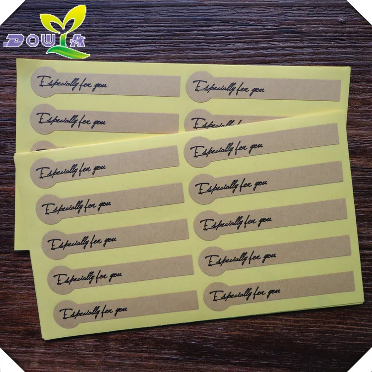 &quotEspecially for you&quot kraft paper seal paste bottle long stick sticker lollipoper |