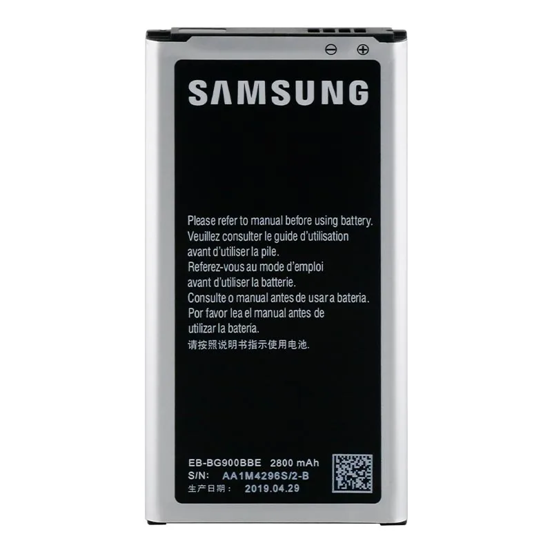 Оригинальный Samsung S5 Аккумулятор для Galaxy G900 G900S G900I G900F G900H 2800 мАч EB BG900BBE с NFC Сменный