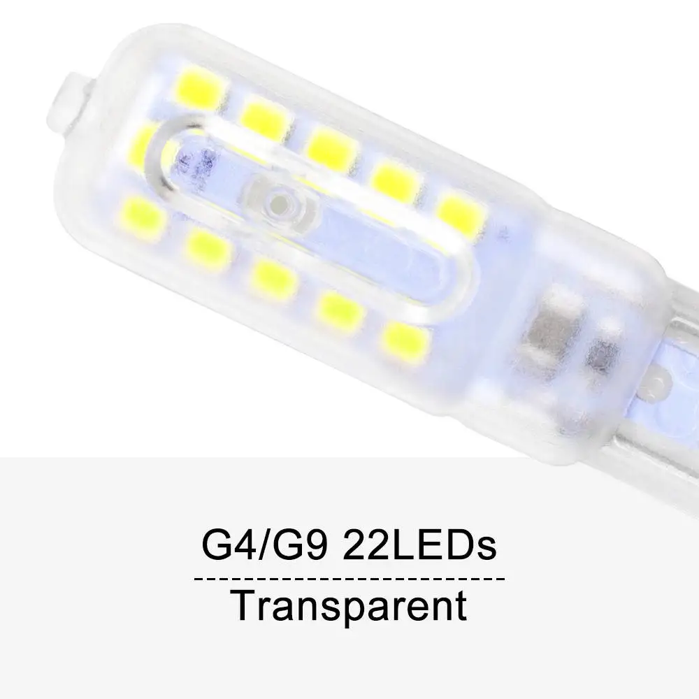 G4 G9 Светодиодная лампа 220 В светодиодная ампула 2835 SMD G4 5 Вт Светодиодная лампа AC200-240V G9 светодиодный светильник Прозрачный/молочный корпус домашний декоративный светильник ing - Испускаемый цвет: Transparent 22led