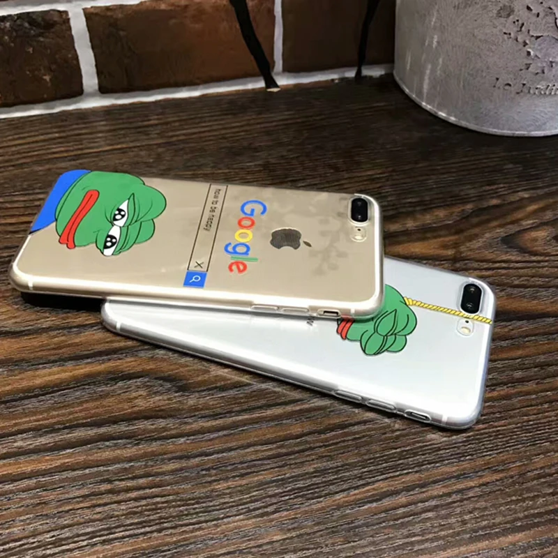 Funda Ultra delgada para iphone 8 7 6 6 S Plus Coque suave transparente TPU fresco divertido patrón de rana para iphone X XS X Max XR cubierta de la Caja